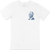 Cix Atatürk Mavi Silüetli Cep Logo Tasarımlı Beyaz Tişört - 3XL