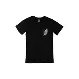 Cix Attack On Titan Logolu Cep Logo Tasarımlı Siyah Erkek T-shirt