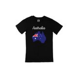 Cix Avusturalya Haritalı ve Bayraklı Siyah T-shirt