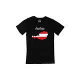 Cix Avusturya Haritalı ve Bayraklı Siyah T-shirt