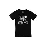 Cix Az İnsan Çok Kedi Siyah T-shirt