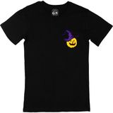 Cix Bal Kabağı Hallowen Cep Logo Tasarımlı Siyah T-shirt
