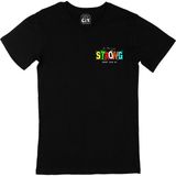 Cix Be Strong Never Give Up Cep Logo Tasarımlı Siyah Tişört