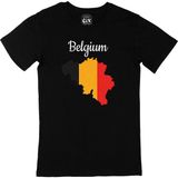 Cix Belçika Haritalı ve Bayraklı Siyah T-shirt