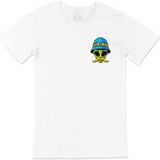 Cix Bıyıklı Alien Cep Logo Tasarımlı Beyaz Tişört