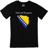 Cix Bosna Hersek Haritalı ve Bayraklı XS Siyah Erkek T-shirt