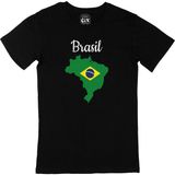 Cix Breziya Haritalı ve Bayraklı Siyah Erkek T-shirt
