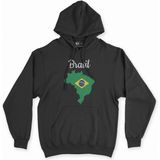 Cix Breziya Haritalı ve Bayraklı Siyah Kapüşonlu Sweatshirt