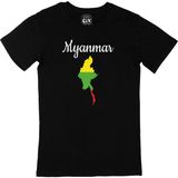 Cix Burma Haritalı ve Bayraklı XL Siyah Erkek T-shirt