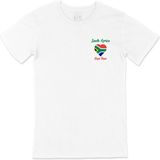 Cix Cape Town Güney Afrika Bayraklı Kalpli Cep Logo Tasarımlı Beyaz Tişört