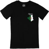 Cix Cezayir Haritalı ve Bayraklı Cep Logo Tasarımlı 3XL Siyah Erkek T-shirt