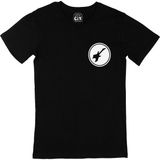 Cix Cix Beyaz Bass Gitar Cep Logo Tasarımlı Siyah Tişört - 5XL