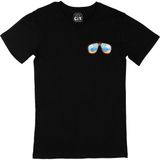 Cix Cix Güneş Gözlüğü Cep Logo Tasarımlı Siyah Tişört - 4XL