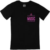 Cix Cix Music Is Love Cep Logo Tasarımlı Siyah Tişört - 3XL