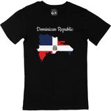 Cix Dominik Haritalı ve Bayraklı Bakılı Kısa Kollu Siyah T-shirt