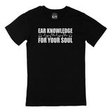 Cix Ear Knowledge For Your Soul Yazılı Yuvarlak Yaka Siyah T-shirt
