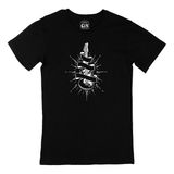 Cix Elektro Gitar Baskılı Yuvarlak Yaka Siyah T-shirt