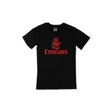 Cix Emirates Baskılı Yuvarlak Yaka Siyah T-shirt