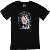 Cix Enough Today Yorgun Baskılı Yuvarlak Yaka Siyah T-shirt