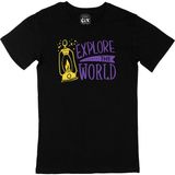 Cix Explore The World Baskılı Yuvarlak Yaka Siyah T-shirt
