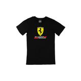 Cix F1 Ferrari Scuderia Baskılı Yuvarlak Yaka Siyah T-shirt
