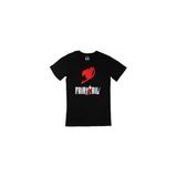 Cix Fairy Tail Baskılı Yuvarlak Yaka Siyah T-shirt