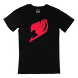 Cix Fairy Tail Logolu Baskılı Yuvarlak Yaka Siyah T-shirt