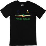 Cix Fil Dişi Sahilleri Tokyo 2020 Olimpiyatları Baskılı Yuvarlak Yaka Siyah T-shirt