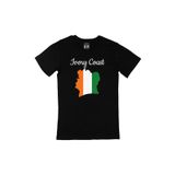 Cix Fildişi Sahilleri Haritalı ve Bayraklı Baskılı Yuvarlak Yaka Siyah T-shirt