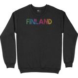Cix Finlandiya Baskılı Yuvarlak Yaka Siyah Sweatshirt