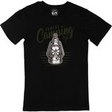 Cix Forest Camping Life Baskılı Yuvarlak Yaka Siyah T-shirt
