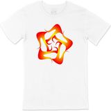 Cix Fraktal Tasarımlı Baskılı Yuvarlak Yaka Beyaz T-shirt