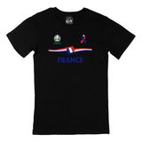 Cix Fransa Euro 2020 Baskılı Yuvarlak Yaka Siyah T-shirt