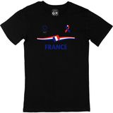 Cix Fransa Tokyo 2020 Olimpiyatları Baskılı Yuvarlak Yaka Siyah T-shirt