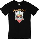 Cix Hawaii Cat Baskılı Siyah Erkek T-shirt