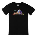 Cix Hindistan Seyahati Baskılı Siyah Erkek T-shirt