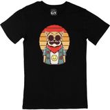 Cix Hippi Kedili Baskılı Siyah Erkek T-shirt