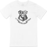 Cix Hogwarts School Logolu Baskılı Beyaz Unisex T-shirt