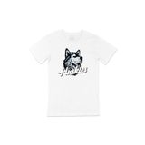 Cix Husky Sibirya Kurdu Baskılı Beyaz Unisex T-shirt