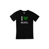 Cix I Love Brasil Baskılı Siyah Erkek T-shirt