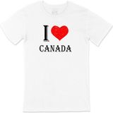Cix I Love Canada Baskılı Beyaz Unisex T-shirt