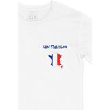 Cix I Love Fransa Baskılı Beyaz Unisex T-shirt