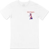 Cix İngiltere Haritalı ve Bayraklı Beyaz Erkek T-shirt