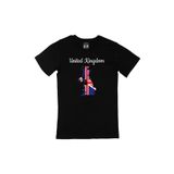 Cix İngiltere Haritalı ve Bayraklı Siyah T-shirt