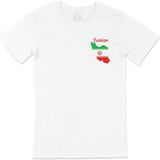 Cix İran Haritalı ve Bayraklı Beyaz Erkek T-shirt