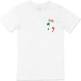 Cix İtalya Haritalı ve Bayraklı Beyaz Erkek T-shirt