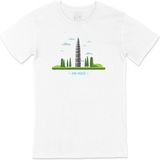 Cix Jin Mao Kulesi Baskılı Beyaz Unisex T-shirt