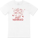 Cix Just Married Baskılı Beyaz Unisex T-shirt