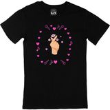 Cix K Pop Parmak Kalp Siyah T-shirt