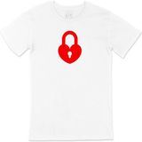 Cix Kalbim Kapalı Baskılı Beyaz Unisex T-shirt